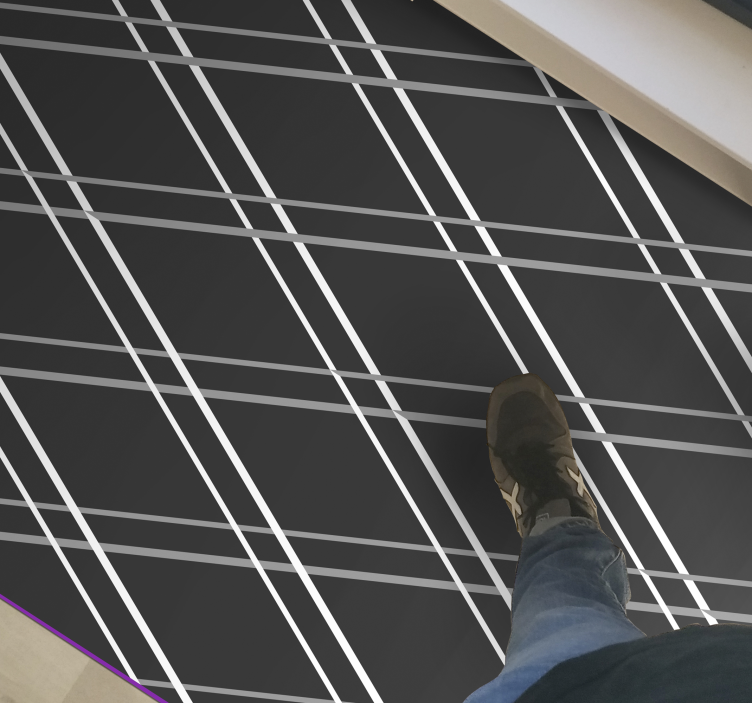 Geometric Line Patterns geometric vinyl rug - TenStickers