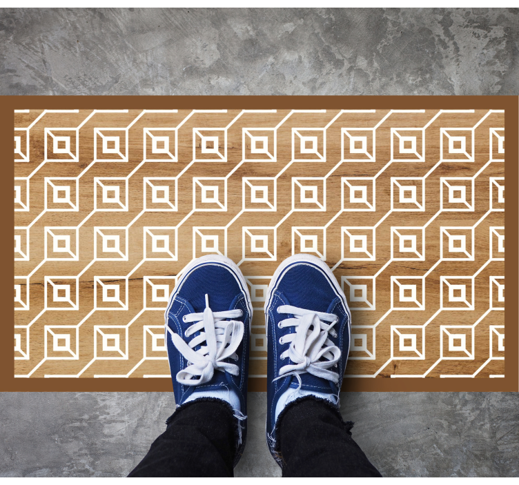 Geometric Motifs wood vinyl rug - TenStickers