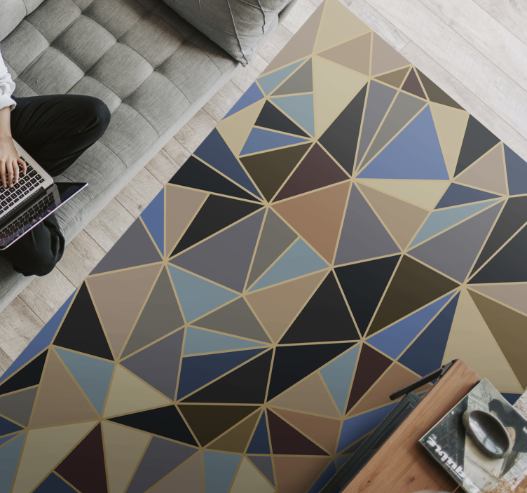 Geometric multicolor mosaic mosaic floor tiles - TenStickers