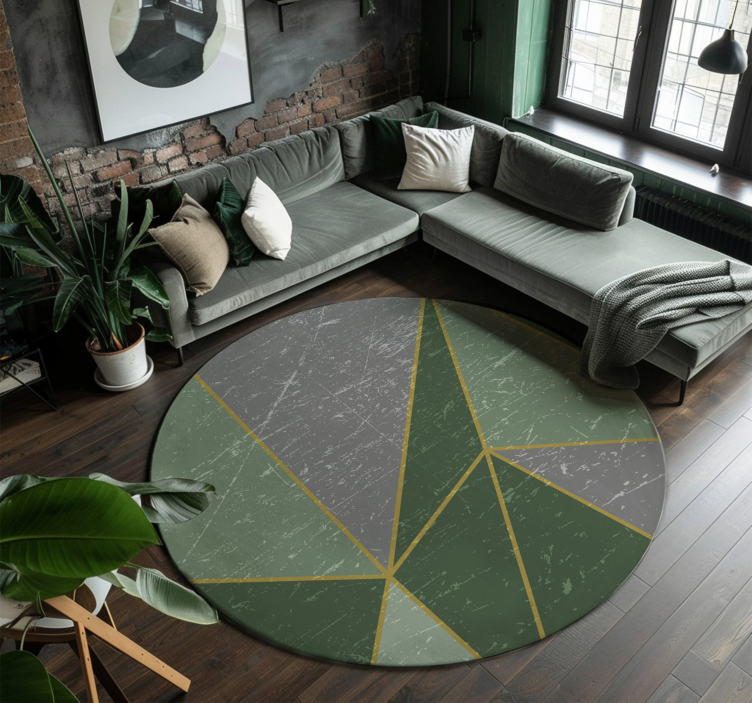 Geometric Patterned Circle geometric vinyl rug - TenStickers