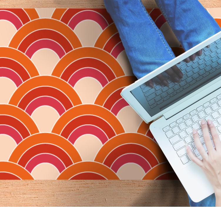 Geometric petals groovy pattern bedroom rug - TenStickers