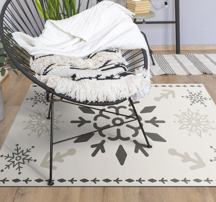 Geometric snowflake pattern christmas vinyl rug - TenStickers
