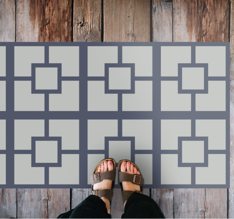 Geometric Square Pattern geometric vinyl rug - TenStickers