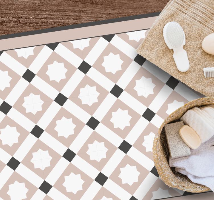 Gometric stars bathroom vinyl rug - TenStickers