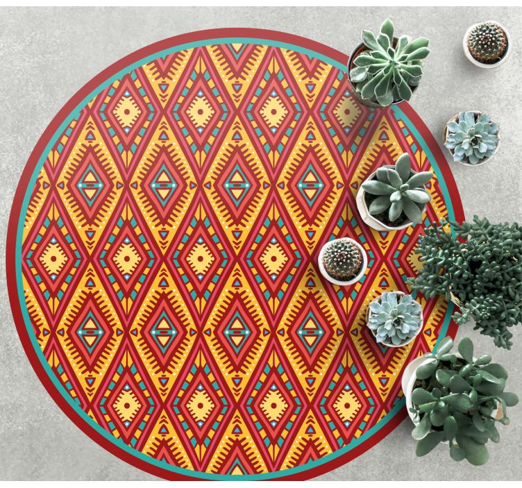 Geometric Tribal Element ethnic vinyl rug - TenStickers