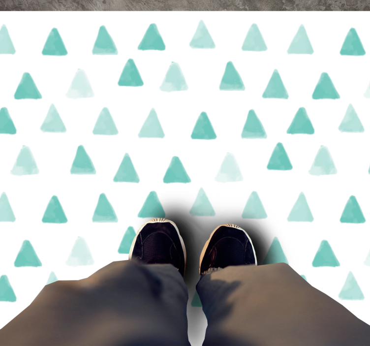 Geometric vinyl rug with triangular patterns - TenStickers