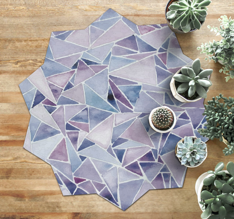 geometric violet pattern vinyl rug - TenStickers