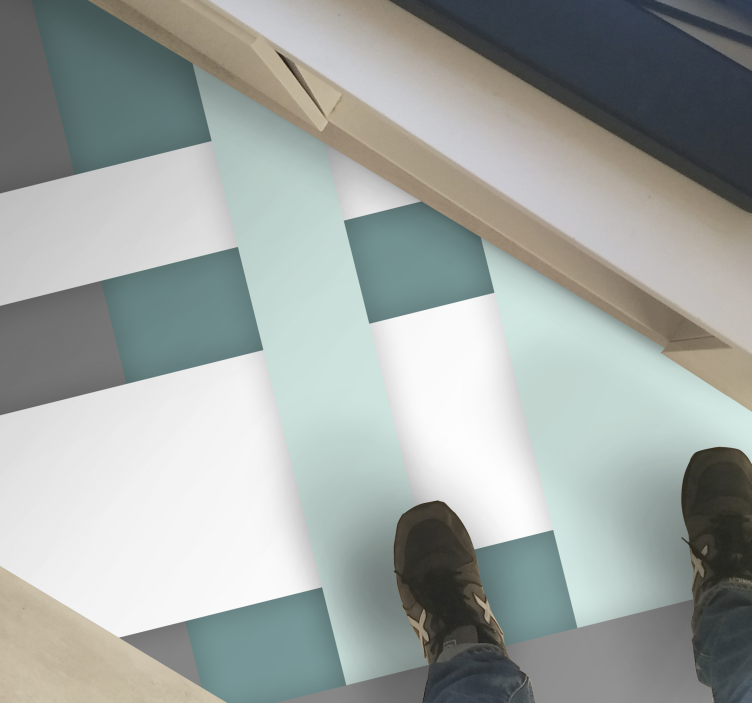 Geometric Weave Pattern geometric vinyl rug - TenStickers