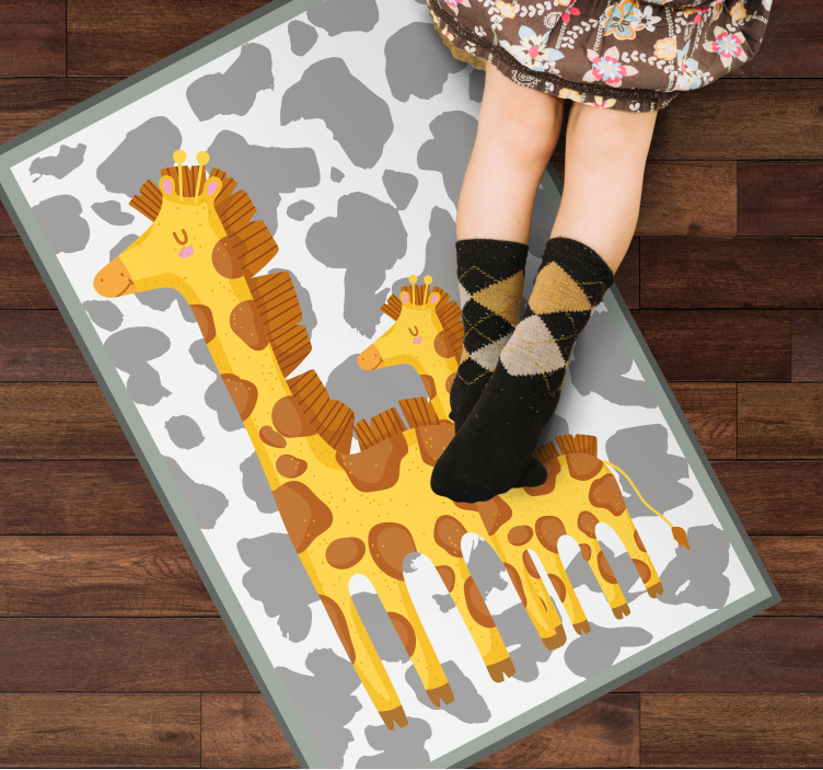 Giraffe Family Motif playroom rug - TenStickers