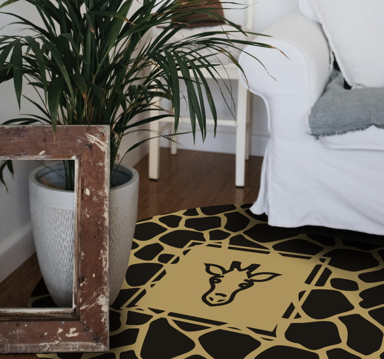 Giraffe print animal print vinyl rug - TenStickers