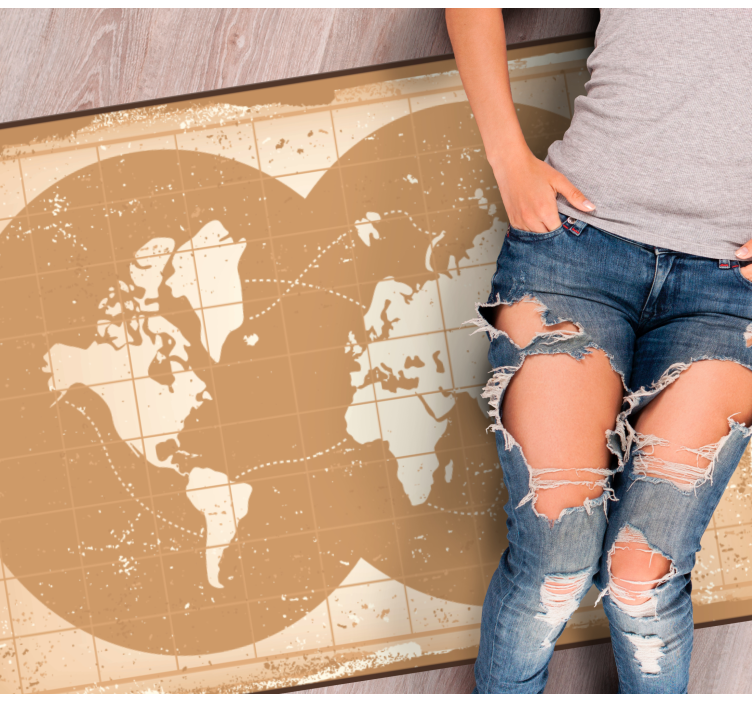 Global Map world map vinyl rug - TenStickers