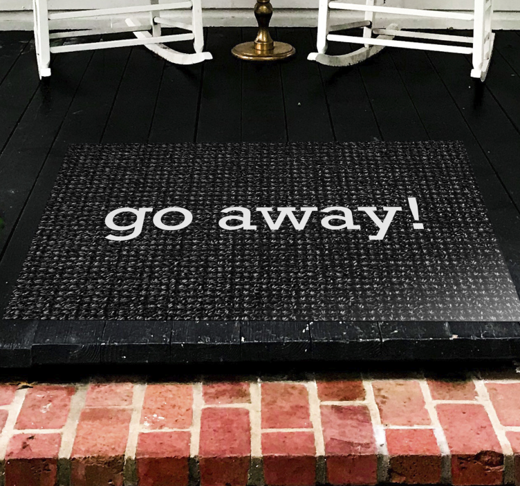 Go away message entrance hall vinyl rug - TenStickers