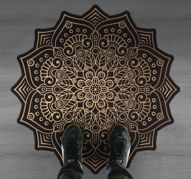 Golden mandala vinyl carpet - TenStickers