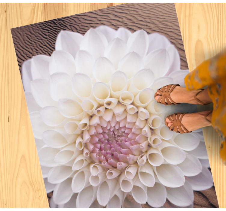 Graceful Bloom Composition flower vinyl rug - TenStickers