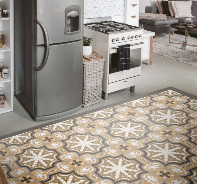 Graceful star emblem kitchen vinyl rug - TenStickers