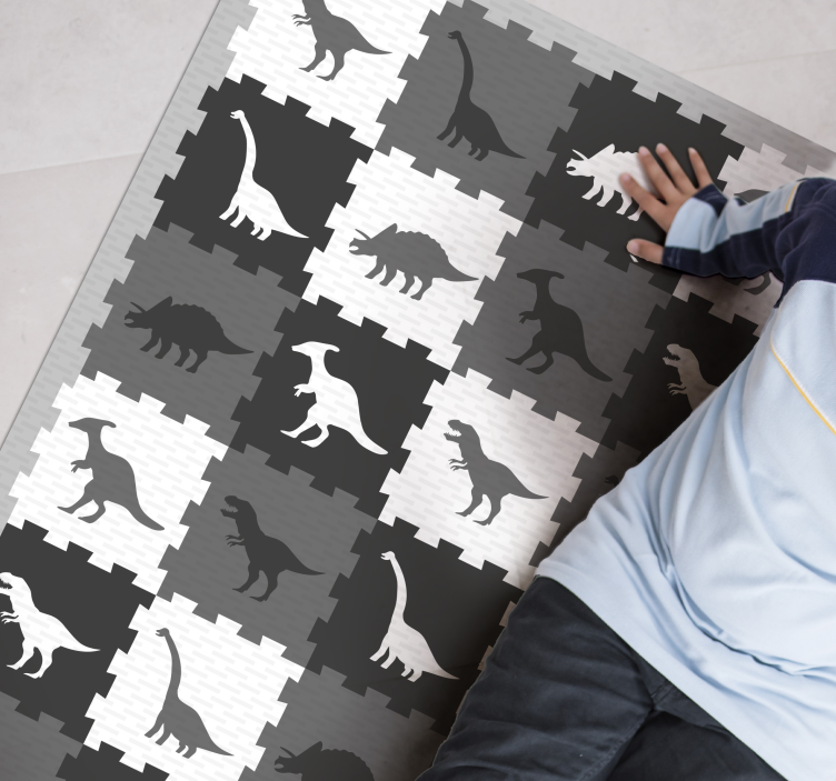 Gray animal puzzle baby play mat - TenStickers