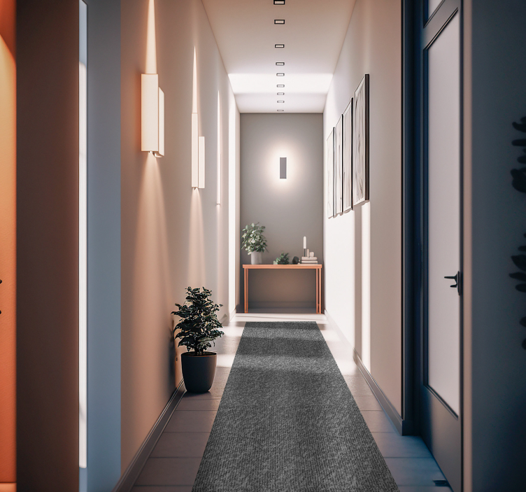Gray monocolor fabric modern hallway rug - TenStickers