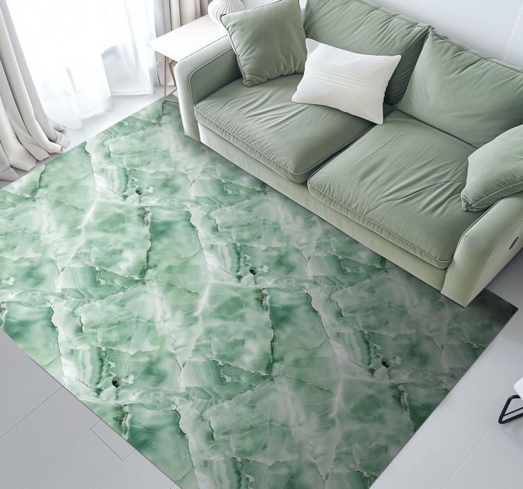 Green pastel color marble vinyl rug - TenStickers