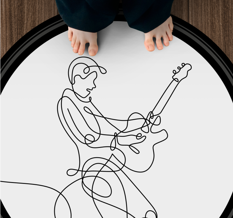 Guitar elegant minimalist design modern rug - TenStickers