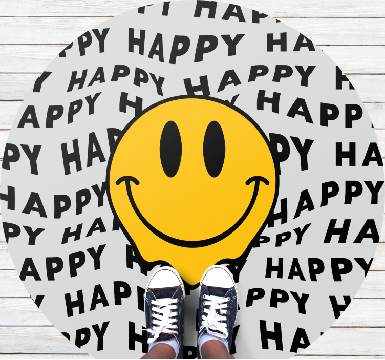 Happy Smile Graphic teenager vinyl rug - TenStickers