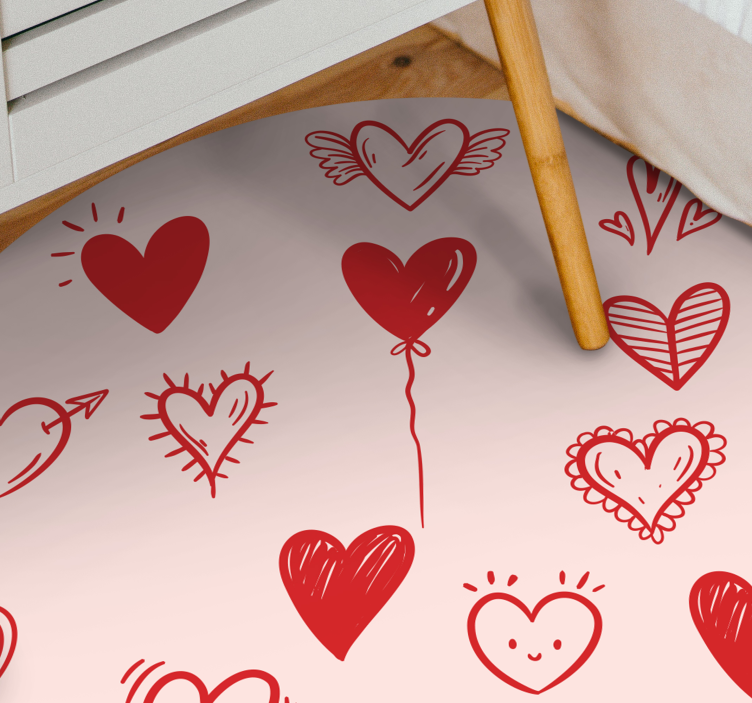 Heart illustration teenager vinyl rug - TenStickers
