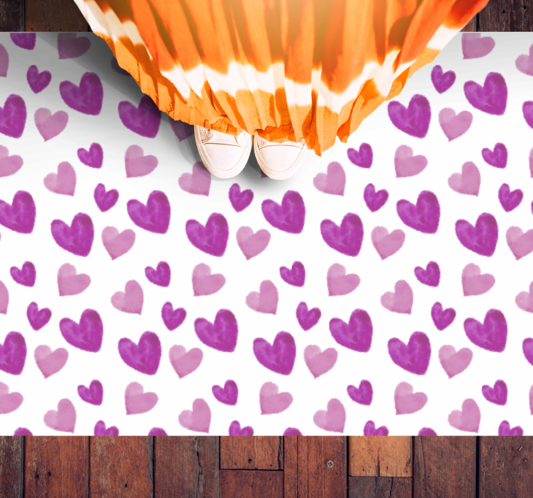 Heart Pattern Playful vinyl rug - TenStickers