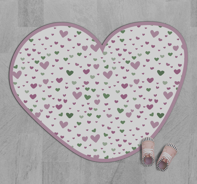 Heart Patterned Decor vinyl rug - TenStickers