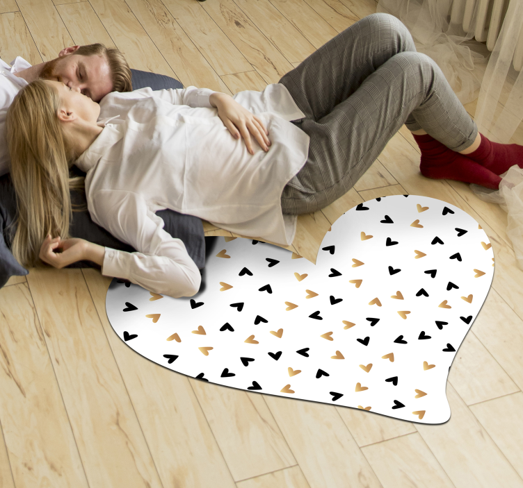 Heart Scatter Pattern geometric vinyl rug - TenStickers