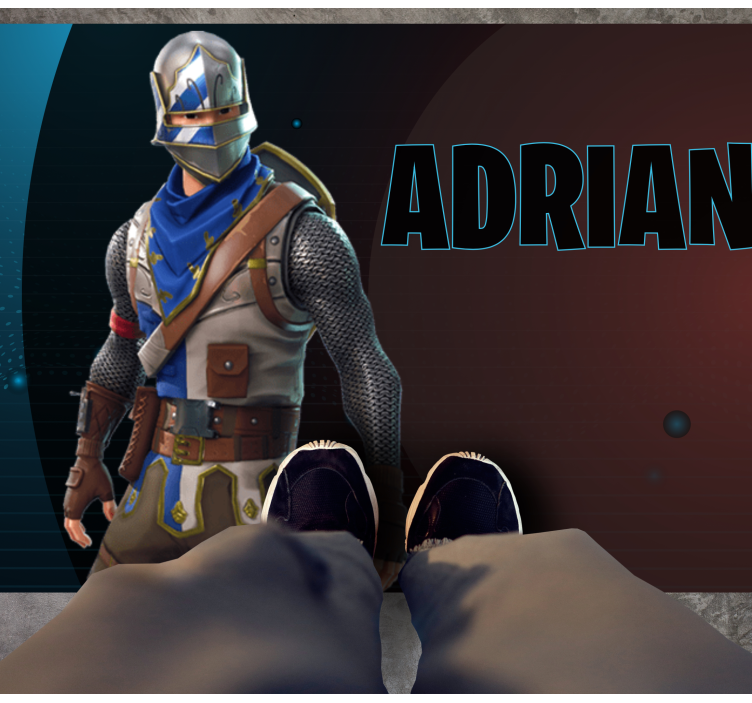 Heroic gaming character teenager vinyl rug - TenStickers