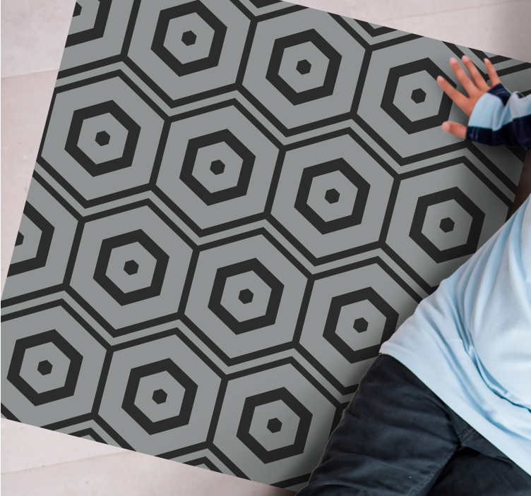 Hexagon Patterns geometric vinyl rug - TenStickers