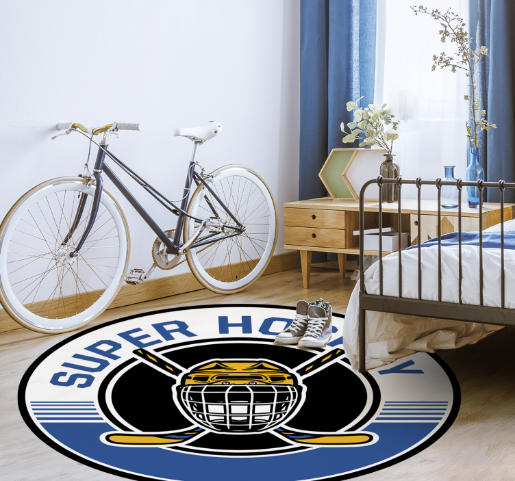 Hockey Emblem gaming vinyl rug - TenStickers