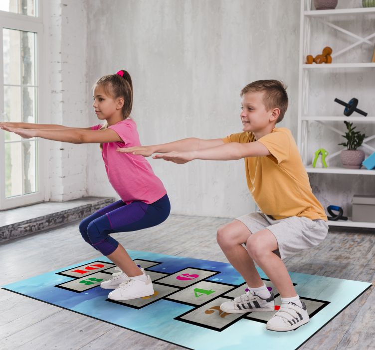 Hopscotch Fun gaming vinyl rug - TenStickers