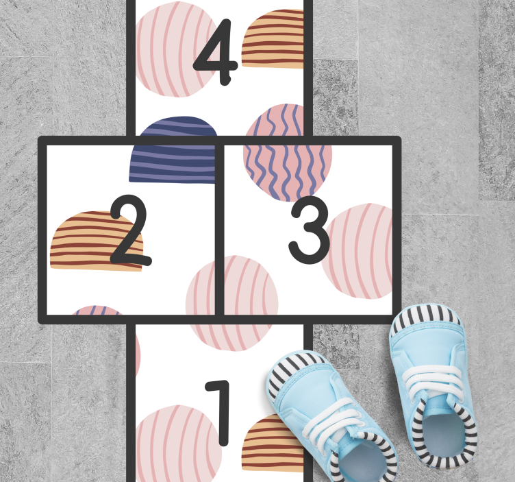 Hopscotch Numbers alphabet vinyl rug - TenStickers