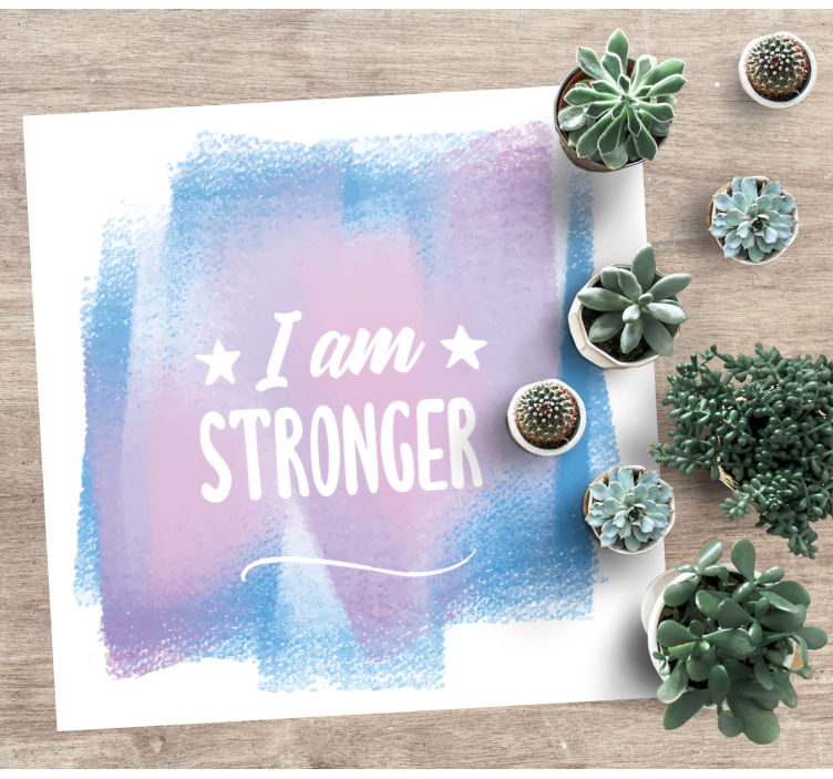 I am stronger custom vinyl rug - TenStickers