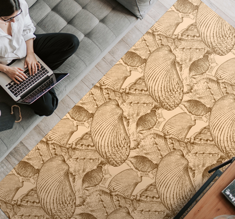 Illustrated Shell Pattern animal vinyl rug - TenStickers