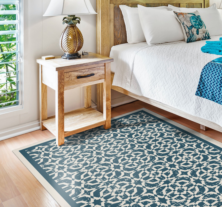 Intricate patterned style bedroom vinyl rug - TenStickers