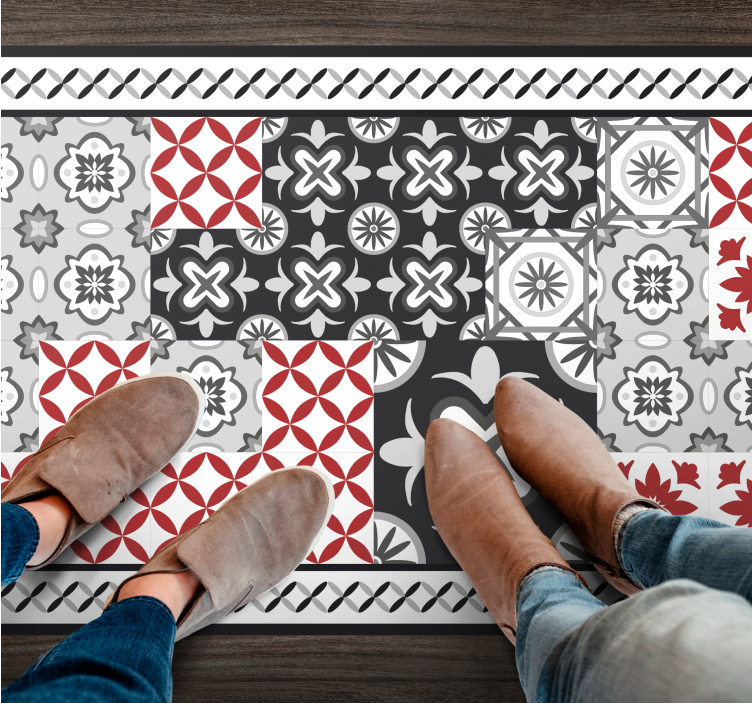 Intricate Tile Pattern floor carpet tiles - TenStickers