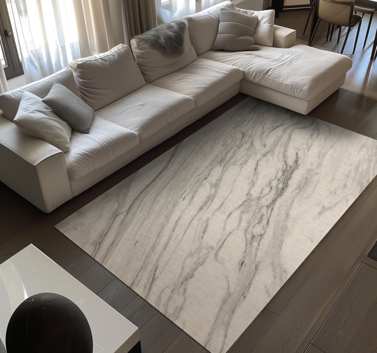 Ivory shades with black details marble vinyl rug - TenStickers