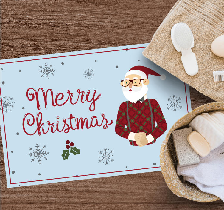 Jolly Santa Greeting halloween vinyl rug - TenStickers