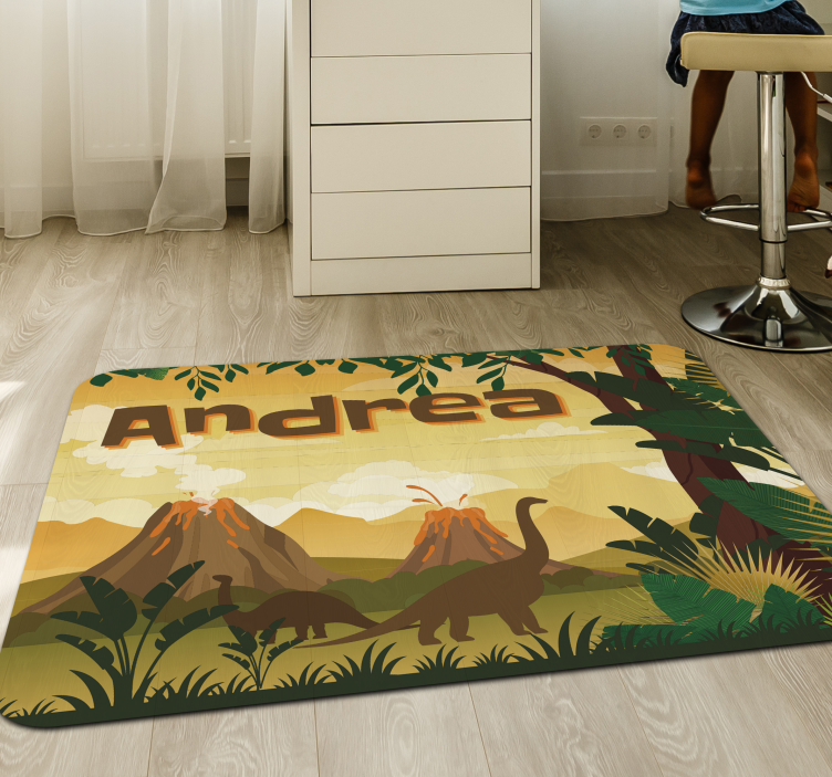 Jurassic Landscape custom vinyl rug - TenStickers