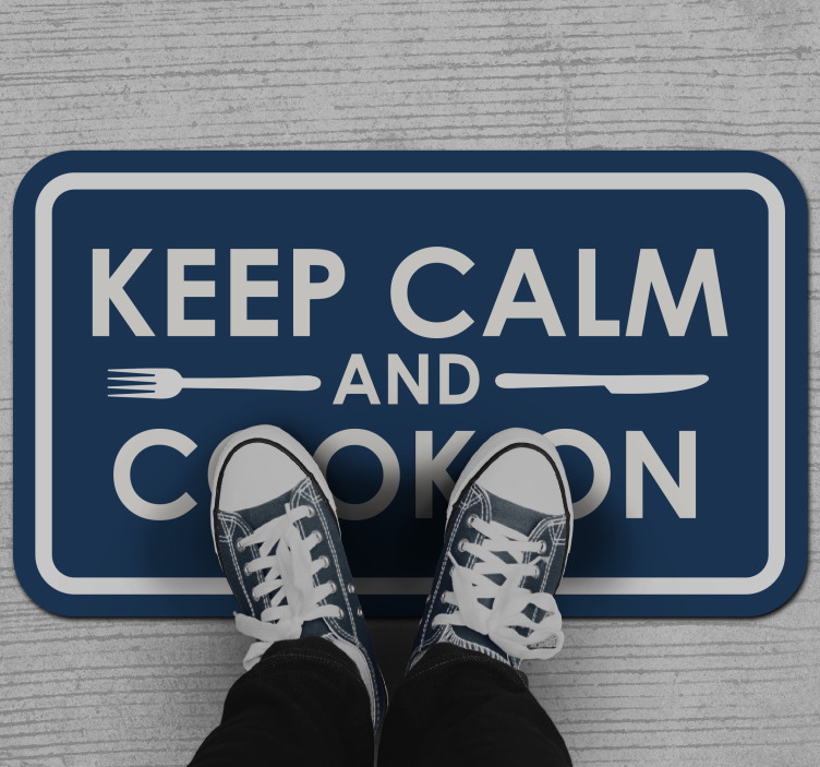 Keep calm cooking custom rug - TenStickers