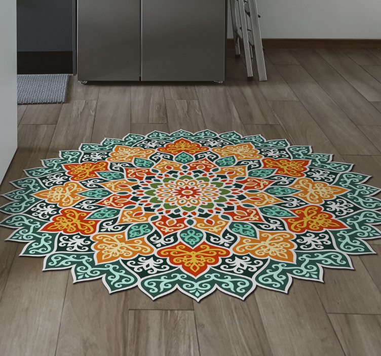 Kitchen colorful mandala vinyl rug - TenStickers