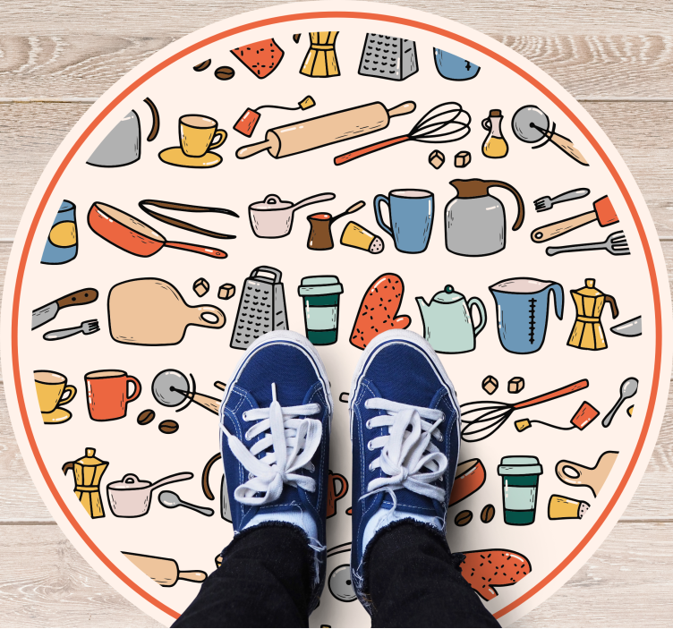 Kitchen vinyl rug kitchen tool set - TenStickers