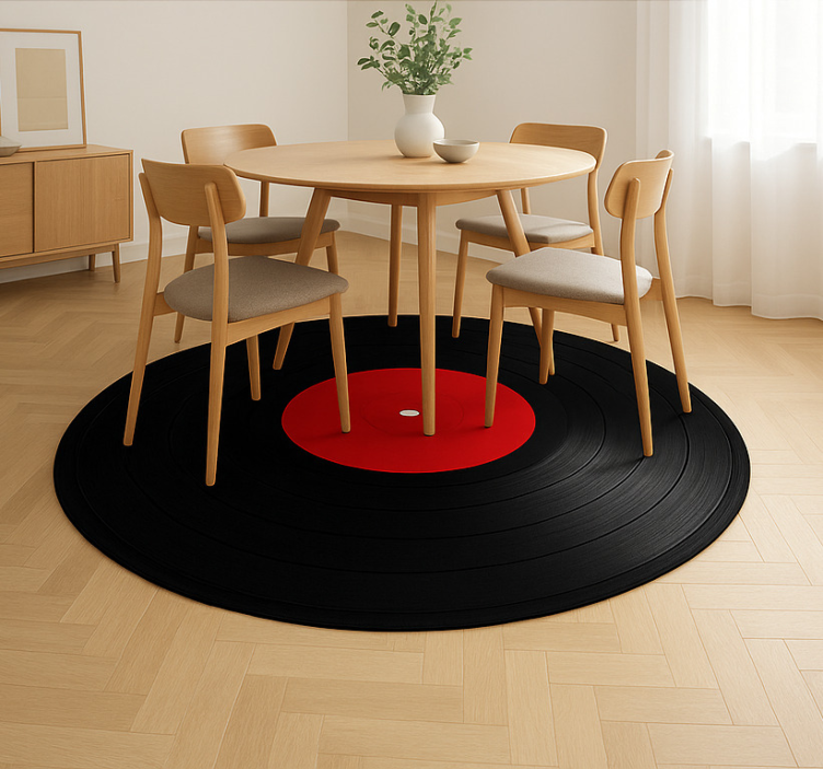 Large Vinyl Record dining room vinyl rug - TenStickers