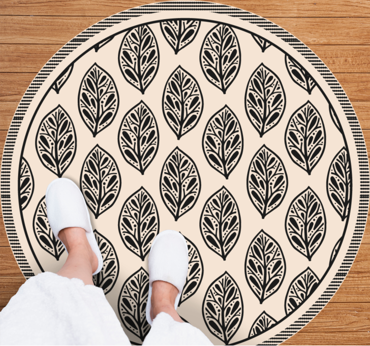 Leaf Pattern nature vinyl rug - TenStickers