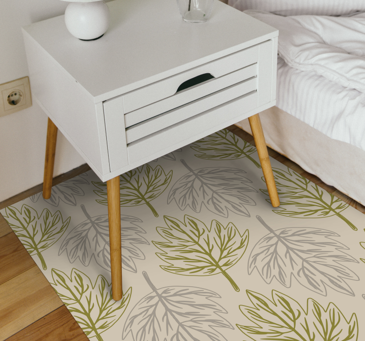 Leaf Pattern Style nature vinyl rug - TenStickers