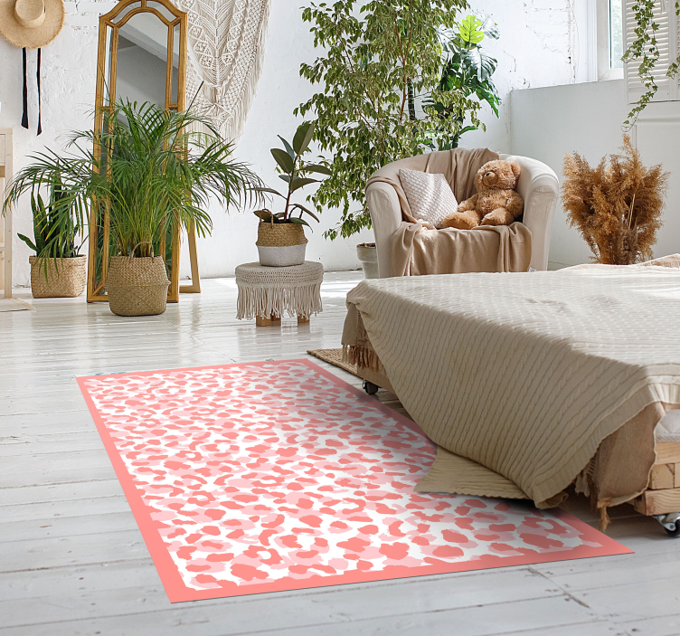 Light Pink Leopard print animal print vinyl rug - TenStickers