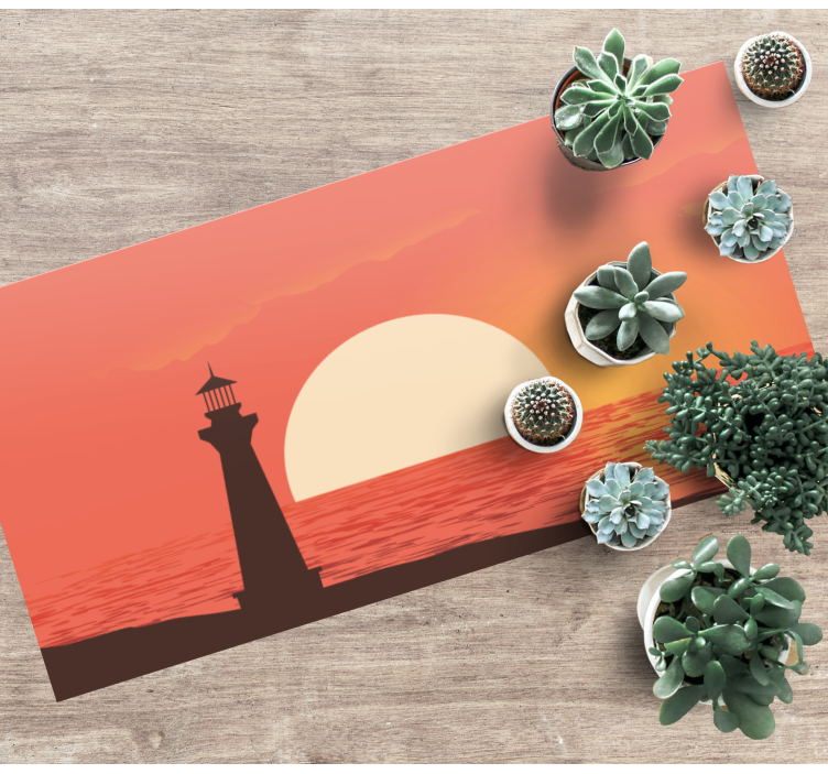 Lighthouse tropical design modern rug - TenStickers