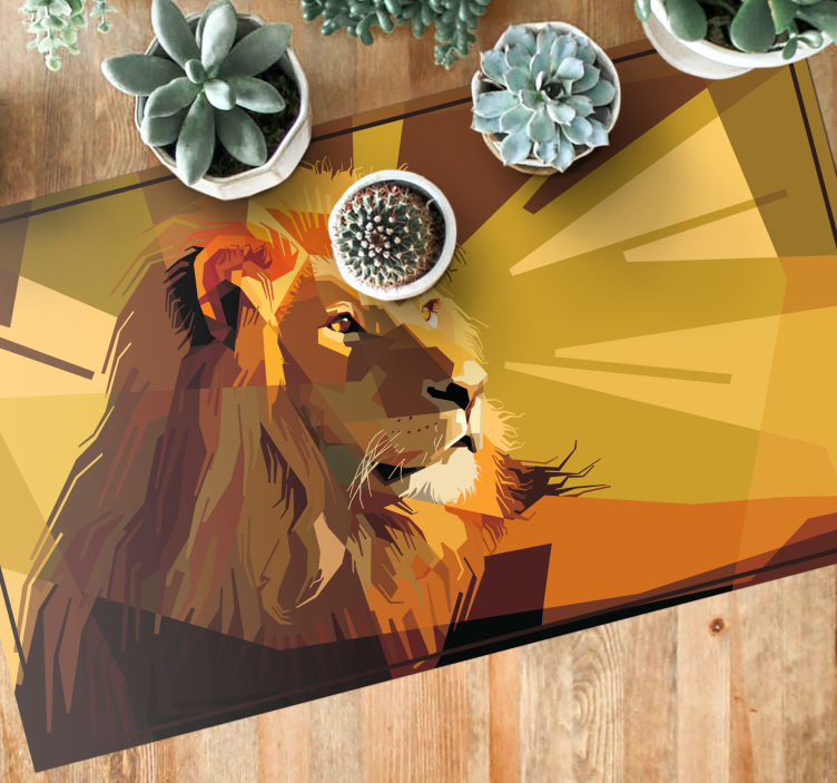 Lion Illustration animal vinyl rug - TenStickers