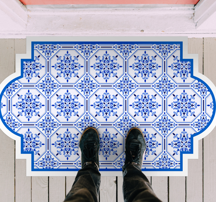 Lisbon tiles style entrance hall vinyl rug - TenStickers